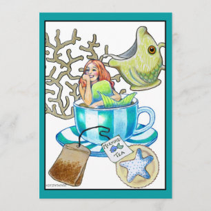 Mermaid Tea Party Birthday Invitation