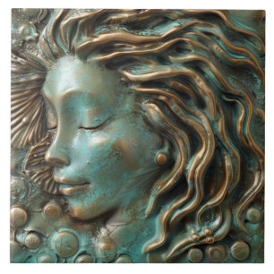 Mermaid Teal Bronze 3D Effect Tile