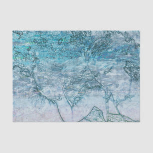Mermaid Teal Green Nautical Ocean Waves Decoupage Tissue Paper