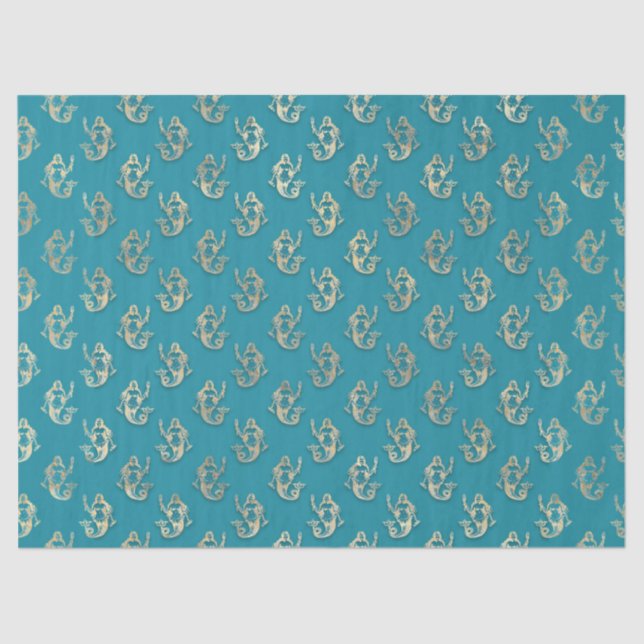 Mermaid Teal Tissue Paper (Front)