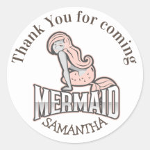 Mermaid Thank You  Classic Round Sticker