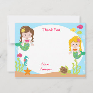 Mermaid Thank You Note Cards