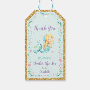 Mermaid Thank You Note Favor Gift Tags Birthday