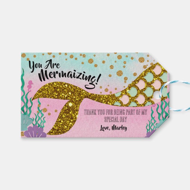 Mermaid Thank You Tag  (Front (Horizontal))