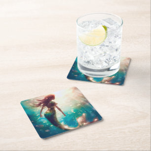 Mermaid theme party custom party coasters
