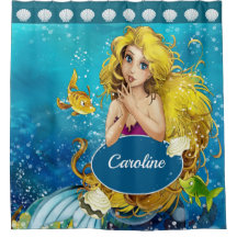 Mermaid Theme Shower Curtain