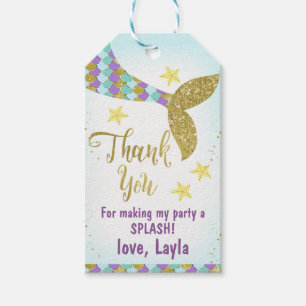 Mermaid Themed Birthday Favour Tag