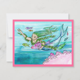 MERMAID THEMED PARTY INVITATION ~ EZ TO CUSTOMIZE