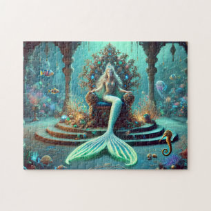 Mermaid Throne Enchanting Underwater Fantasy Jigsaw Puzzle
