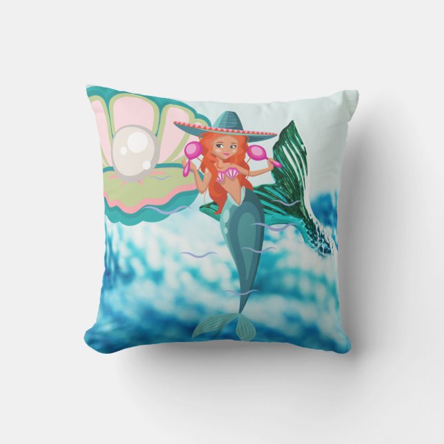 Mermaid  throw pillow (Front)