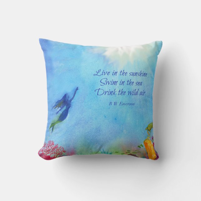 Mermaid Throw Pillow (Front)
