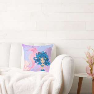 Mermaid throw pillow