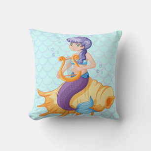 Mermaid throw pillow