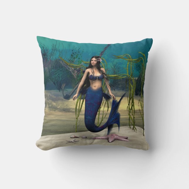 Mermaid Throw Pillow (Front)
