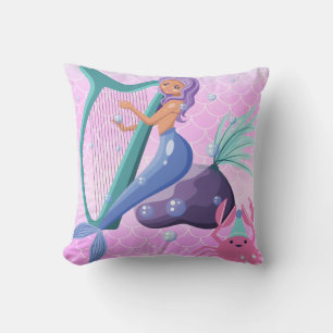 Mermaid throw pillow
