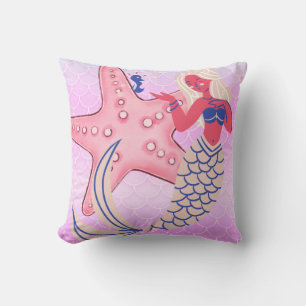 Mermaid throw pillow