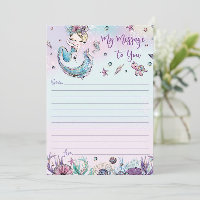 Mermaid Time Capsule Message To You Blank Cards (Standing Front)