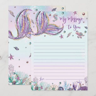 Mermaid Time Capsule Message To You Blank Cards