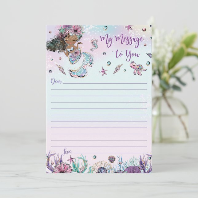 Mermaid Time Capsule Message To You Blank Cards (Standing Front)