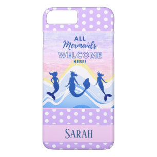 Mermaid Trio   All Mermaids Welcome   Polka Dot Case-Mate iPhone Case
