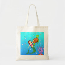 Mermaid & Turtle Friend Sac fourre-tout