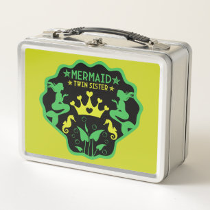 Mermaid Twin Sisters Metal Lunch Box