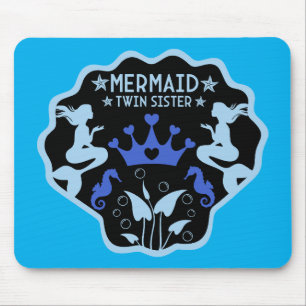 Mermaid Twin Sisters Mouse Pad