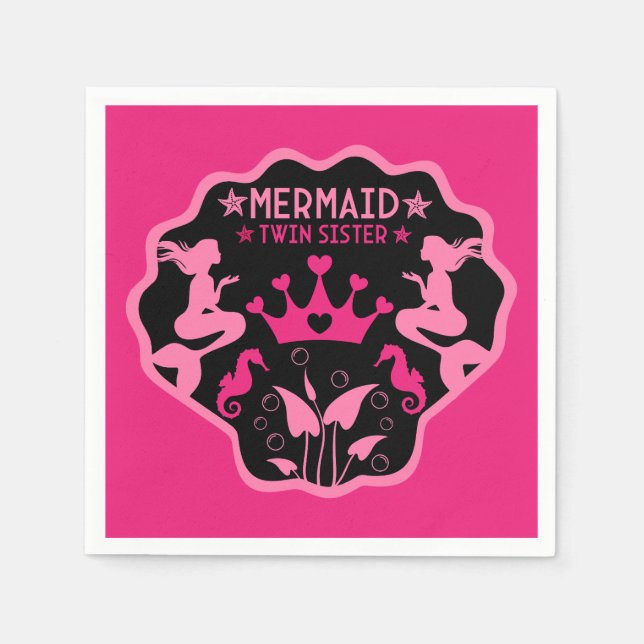  Mermaid Twin Sisters Napkin (Front)