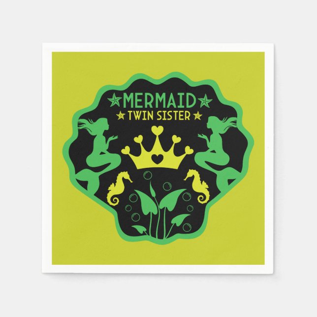  Mermaid Twin Sisters Napkin (Front)