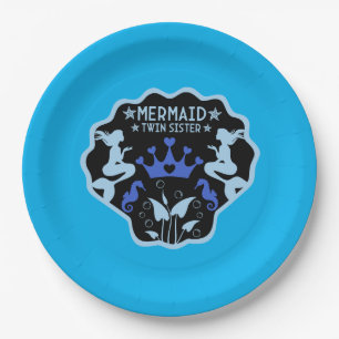 Mermaid Twin Sisters Paper Plate