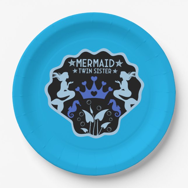  Mermaid Twin Sisters Paper Plate (Front)