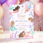 Mermaid Un-Four-Gettable Shellebration Birthday Invitation<br><div class="desc">♥ A fun invitation for your little ones birthday party! ★ Easily PERSONALIZE this design with your details! ★</div>