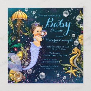 Mermaid Under the Sea Baby Shower Invitation