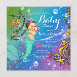 Mermaid Under the Sea Baby Shower Invitation