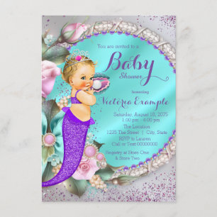 Mermaid Under The Sea Baby Shower Invitation