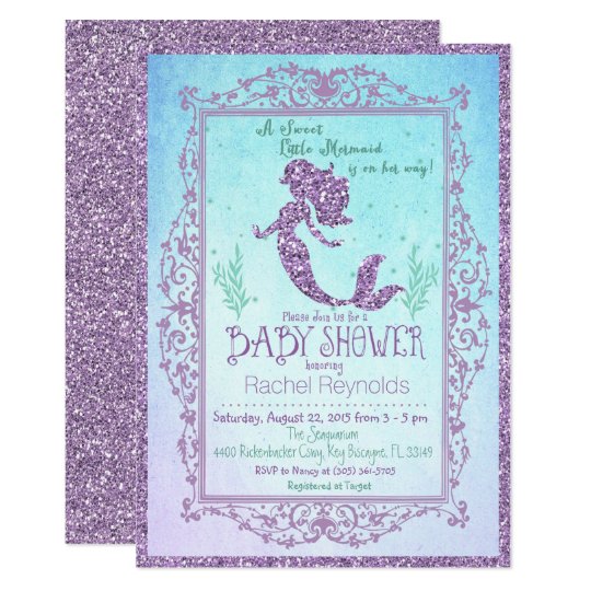 Mermaid Under the Sea Baby Shower Invitation