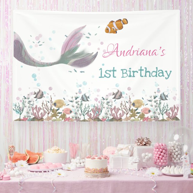 Mermaid Under The Sea  Banner (Party)
