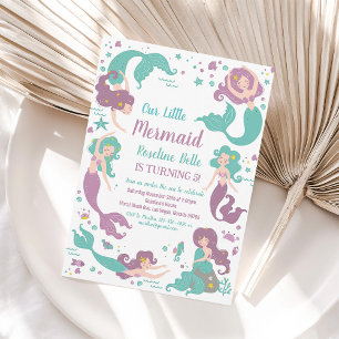 Mermaid Under the Sea Birthday Invitation