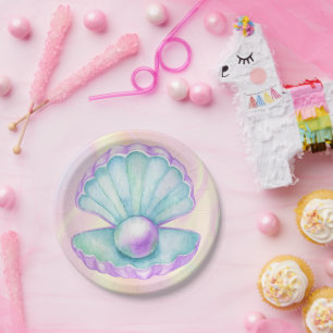 Mermaid Under the Sea Birthday Paper Plate