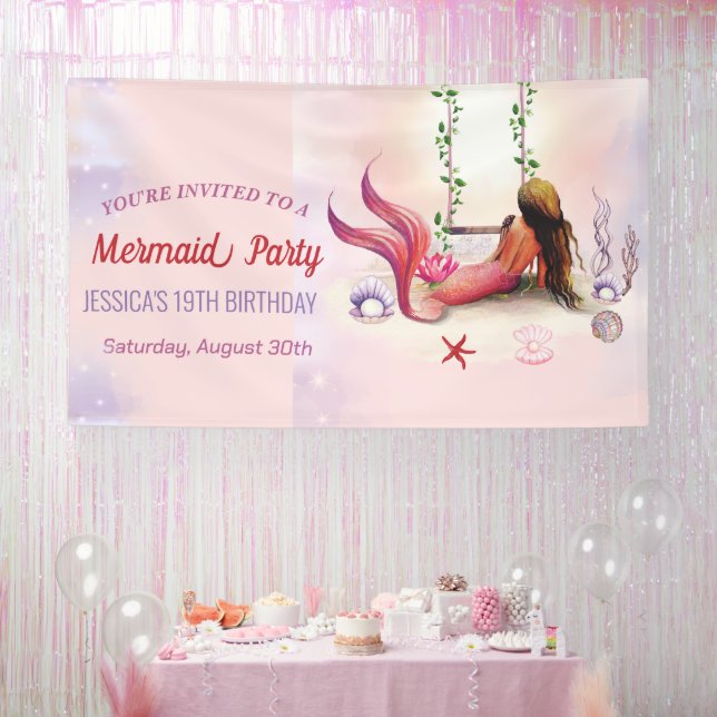 Mermaid Under The Sea Birthday Party Banner (Party)