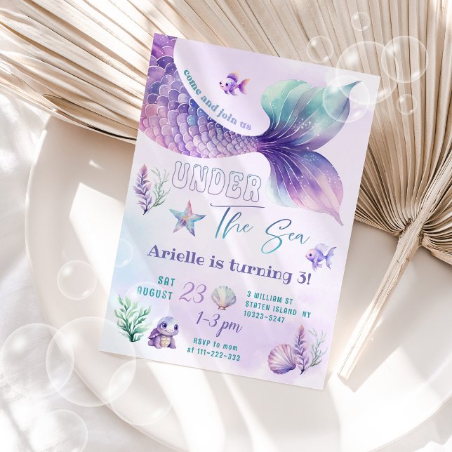 Mermaid Under the sea birthday party Invitation (Creator Uploaded)