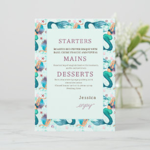 Mermaid Under The Sea Birthday Party Menu