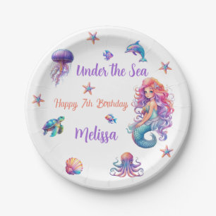 Mermaid Under the Sea Birthday Party Paper Plate