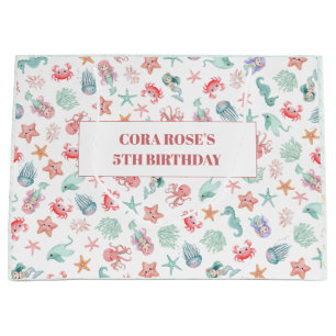 Mermaid Under the Sea Girls Birthday Large Gift Bag