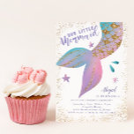 Mermaid Under the Sea Gold Glitter Birthday Party Invitation<br><div class="desc">Whimsical and fun under the sea theme birthday party invitation template card featuring a rainbow colour mermaid tail with faux gold glitter scales. The text at the top says "Our little mermaid." Fun party theme for a girl's birthday.</div>