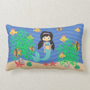 Mermaid Under The Sea Lumbar Pillow