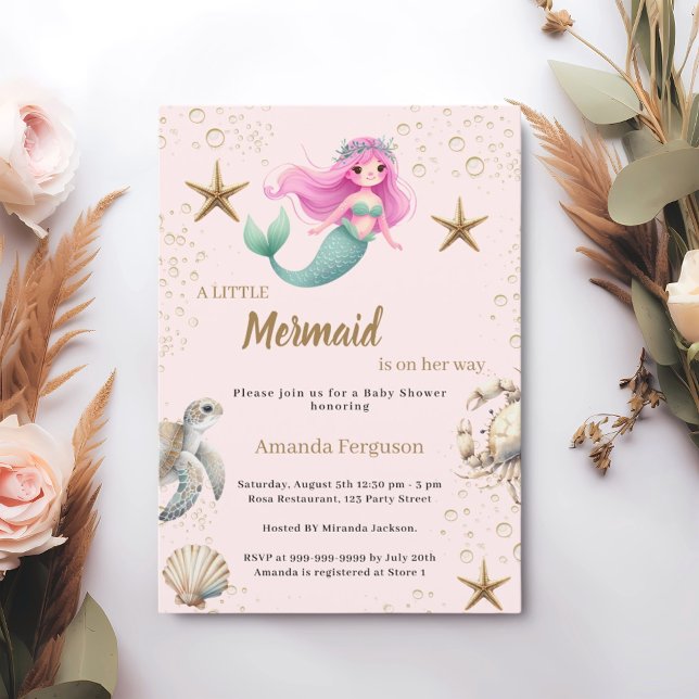 Mermaid Under the sea ocean animals Baby Shower Invitation (Creator Uploaded)