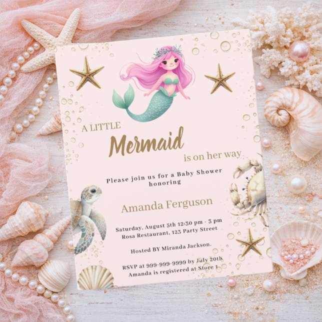 Mermaid Under the sea ocean Baby Shower invitation (Creator Uploaded)