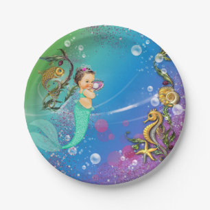 Mermaid Under the Sea Paper Plate