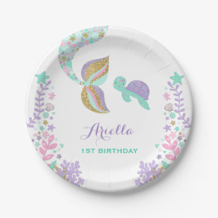Mermaid Under The Sea Paper Plate 7" Paper Plates